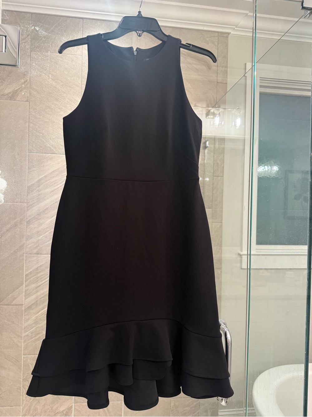 NWT Ann Taylor Petite Black Ruffle Hem Dress | Size 4P | Classic LBD